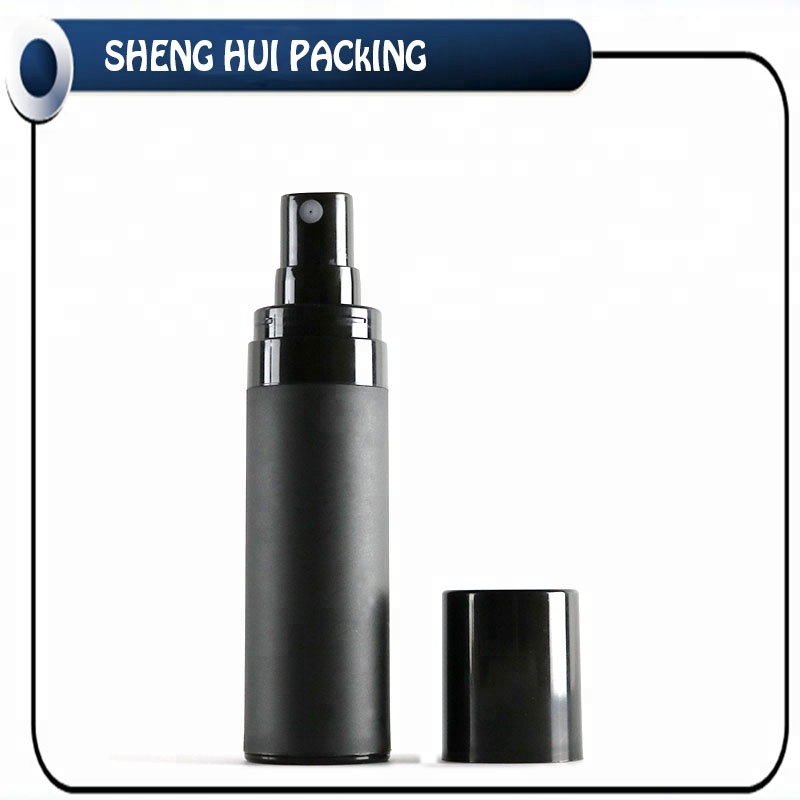 plastic spray bottle frosted black bottle with pump atomizer for perfume